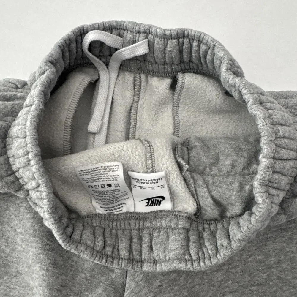 Nike Gray Fleece Sweat Shorts LARGE SWOOSH Mens XS